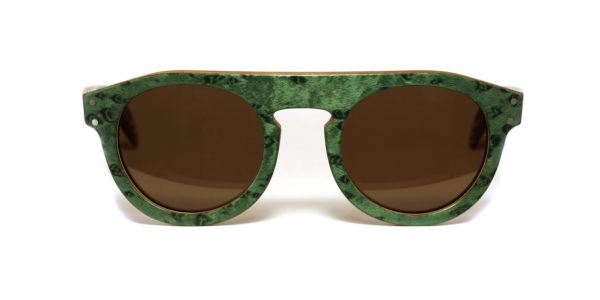 Lunettes en bois Vert et Noir