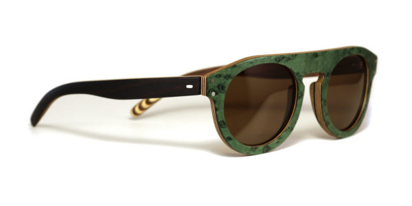 Lunettes en bois Vert et Noir